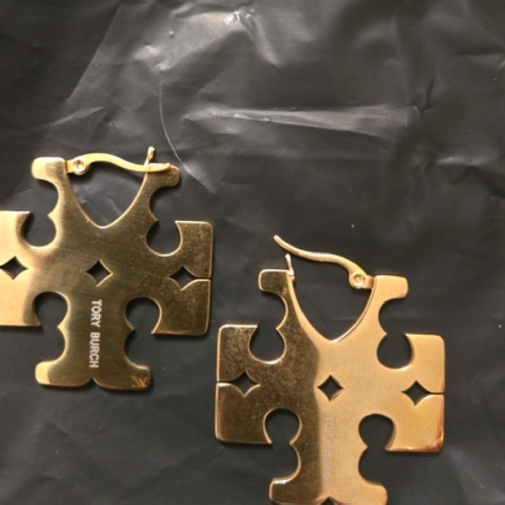 Tory Burch Gold Cross Earrings